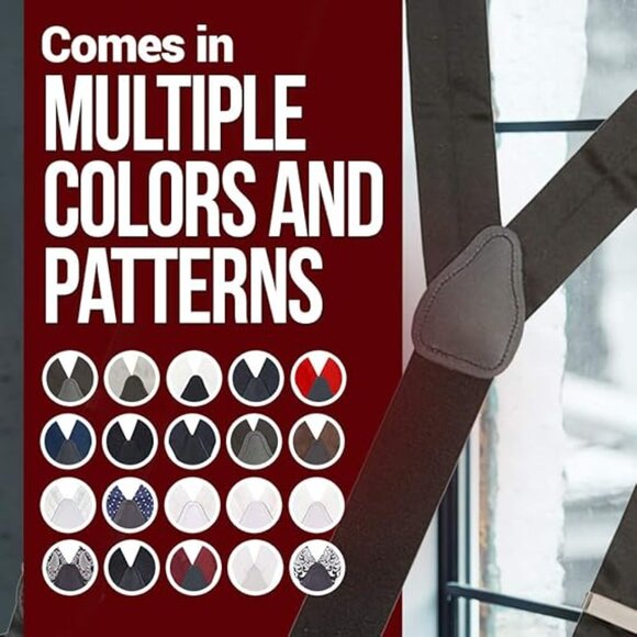 HOLD'EM 100% Silk Suspenders For Men Y-Back Button End – Navy - Picture 6 of 7